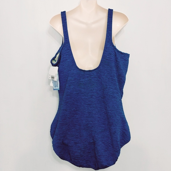 🔵BOGO FREE🔵 NWT Swim & Sweat Blue One Piece Swim Suit SZ 26W - Picture 4 of 7